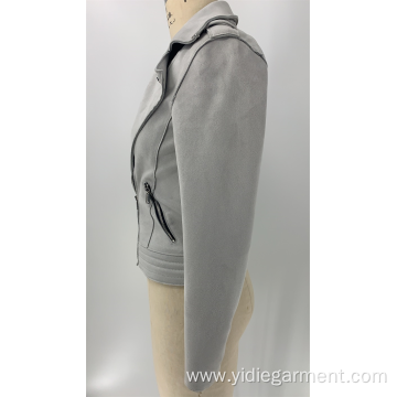 Women's Grey Faux Suede Jacket